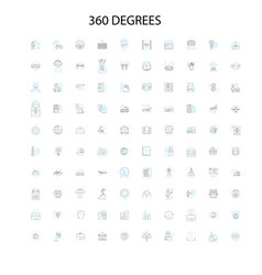 360 Degrees Icons Signs Outline Symbols Concept