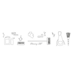 Cleaning Service Line Icons Set