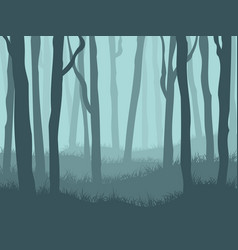 Dark Foggy Forest Landscape