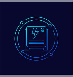 Home Battery Backup System Line Icon