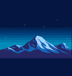 Pixel Art Mountain Background At Night Seamless