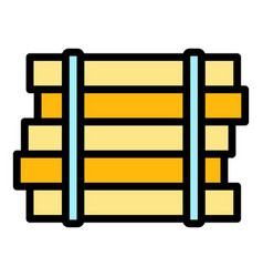 Plywood Material Icon Color Outline