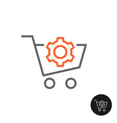 Procurement Shopping Cart Icon With Gear Cog