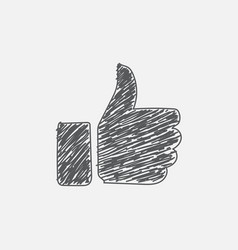 Thumbs Up Sketch Icon For Web And Mobile Hand