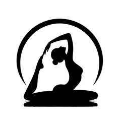 Yoga Meditation Silhouette On White Background