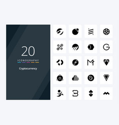 20 Cryptocurrency Solid Glyph Icon