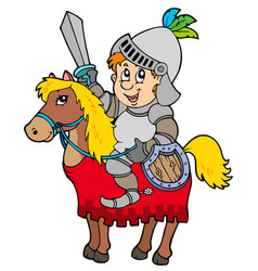 Cartoon Knight Sitting On Horse