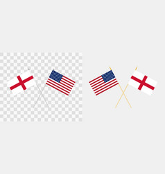 England And Usa Crossed Flags Pennon Angle 28