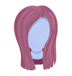 Pink Wig Icon Cartoon Style