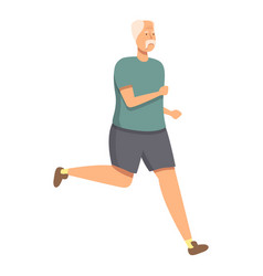 Senior Man Running Icon Cartoon Outdoor