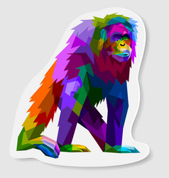 Sticker Colorful Orang Utan