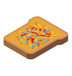 Butter Sandwich Icon Isometric Dutch