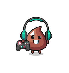 Choco Chip Gamer Mascot Holding A Game Controller