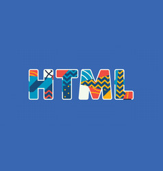 Html concept colorful word art Royalty Free Vector Image