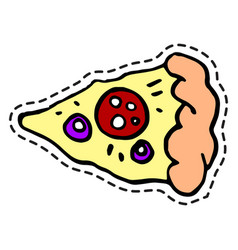 Italian Pizza With Salami And Cheese Sticker