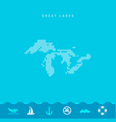 Vertical Lines Pattern Map All Great Lakes