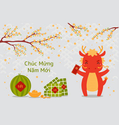 2024 Vietnamese New Year Tet Cute Dragon Design