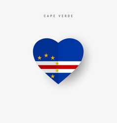 Cape Verde Heart Shaped Flag Origami Paper Cut