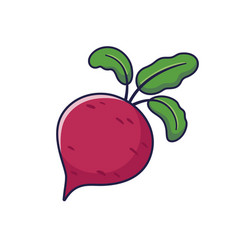 Cute Beet Root Cartoon Icon Food