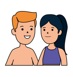 Young Boy Shirtless With Cute Woman Couple