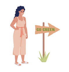 Go Green Lifestyle Semi Flat Color Character