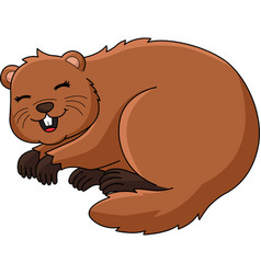 Groundhog Hibernating Cartoon Colored Clipart