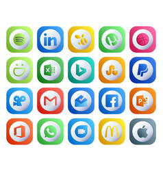 20 Social Media Icon Pack Including Office