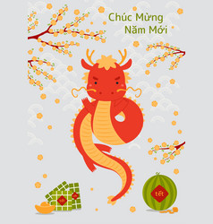 2024 Vietnamese New Year Tet Cute Dragon Design