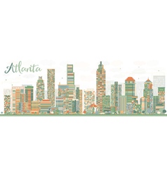 Abstract Atlanta Skyline With Color Buildings