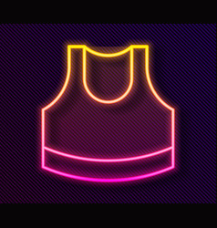 Glowing Neon Line Female Crop Top Icon Isolated