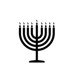 Hanukkah Icon Of Menorah For Happy Chanukah Black