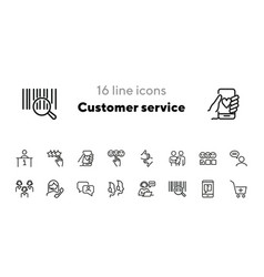 Customer Service Line Icon Set