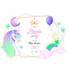 Cute Princess Party Invitation Template Design