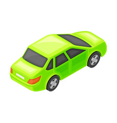 Green Sedan Or Saloon As Passenger Car And Urban