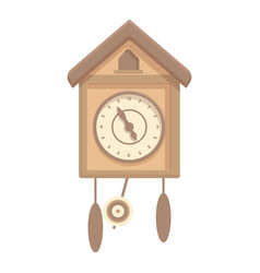 Time Cuckoo Clock Icon Cartoon Old Watch