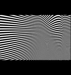 Abstract Op Art Black And White Lines In Hyper 3d