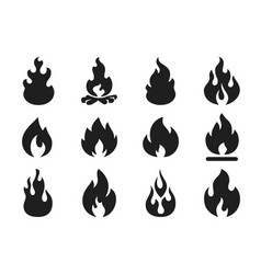 Fire icon set Royalty Free Vector Image - VectorStock