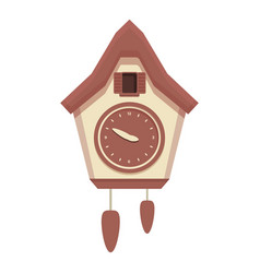 Vintage Cuckoo Clock Icon Cartoon Wall