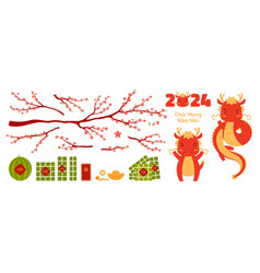 2024 Vietnamese New Year Tet Dragon Elements Set