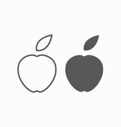 Apple Line And Solid Silhouette Icons Flat