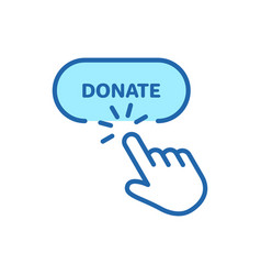 Button For Online Donate Line Icon Donation