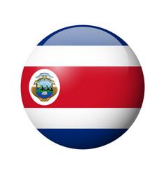 Glossy Circle Badge Flag Of Costa Rica