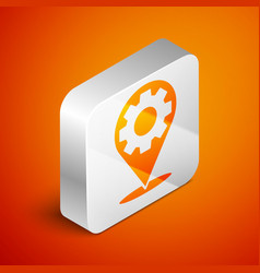 Isometric Car Service Icon Isolated On Orange