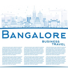 Outline Bangalore Skyline With Blue Buildings