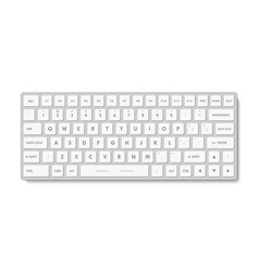 Realistic White Keyboard Isolated