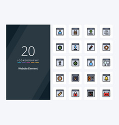 20 Website Element Line Filled Icon