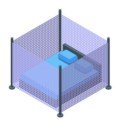 Mosquito Protective Bedroom Net Icon Isometric