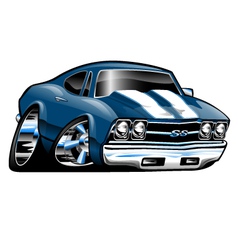 American Classic Muscle Car Cartoon