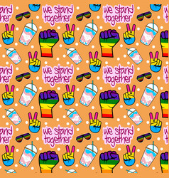 We Stand Together Seamless Pride Pattern