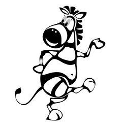 Zebra Cheerful Dancing Cartoon Character